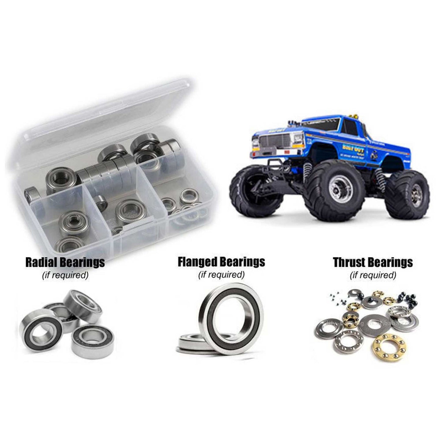 Rubber Shielded Bearing Kit for 1/10 Traxxas Bigfoot #1 (RCZTRA131R)