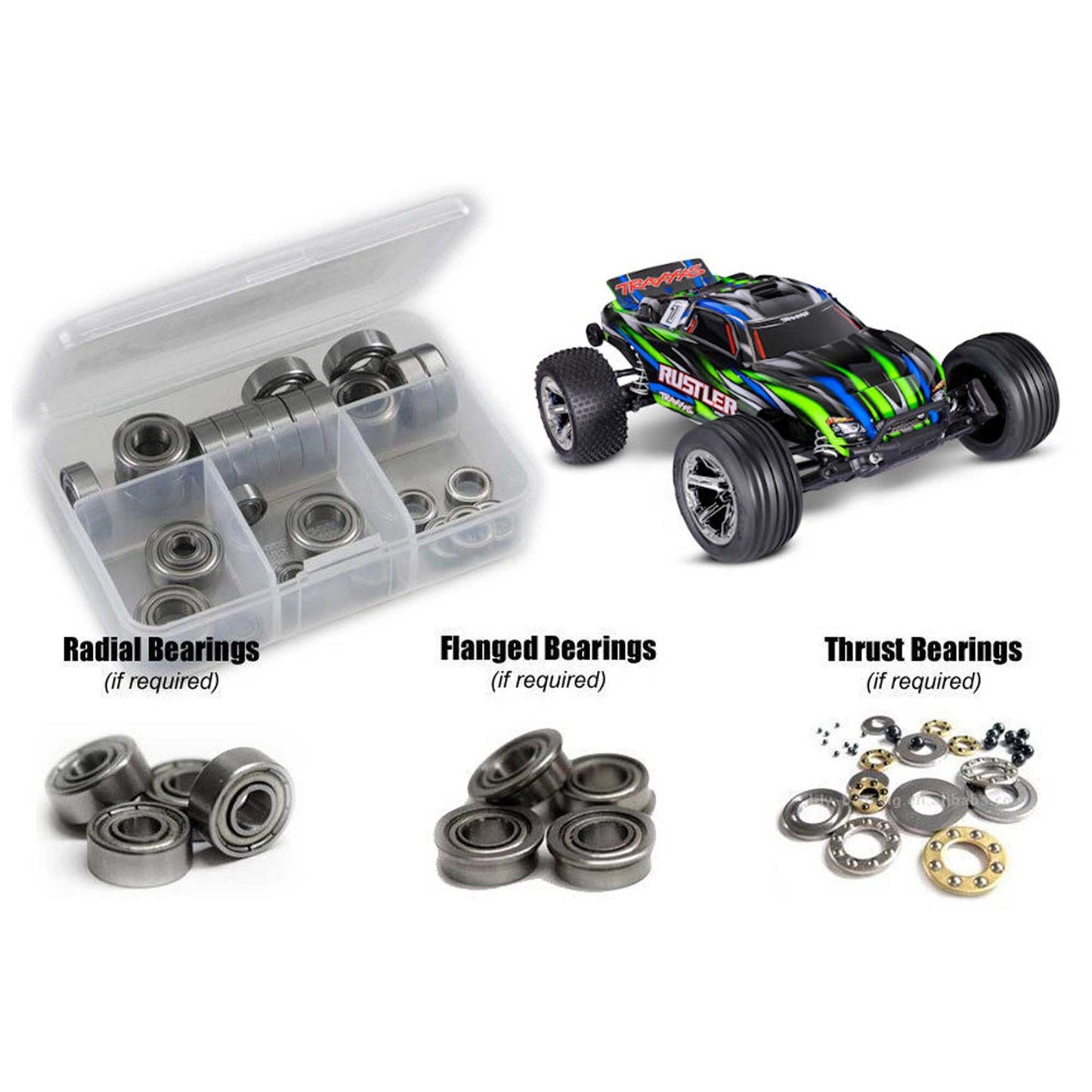 Metal Shielded Bearing Kit for 1/10 Traxxas Rustler BL-2S (RCZTRA132B)