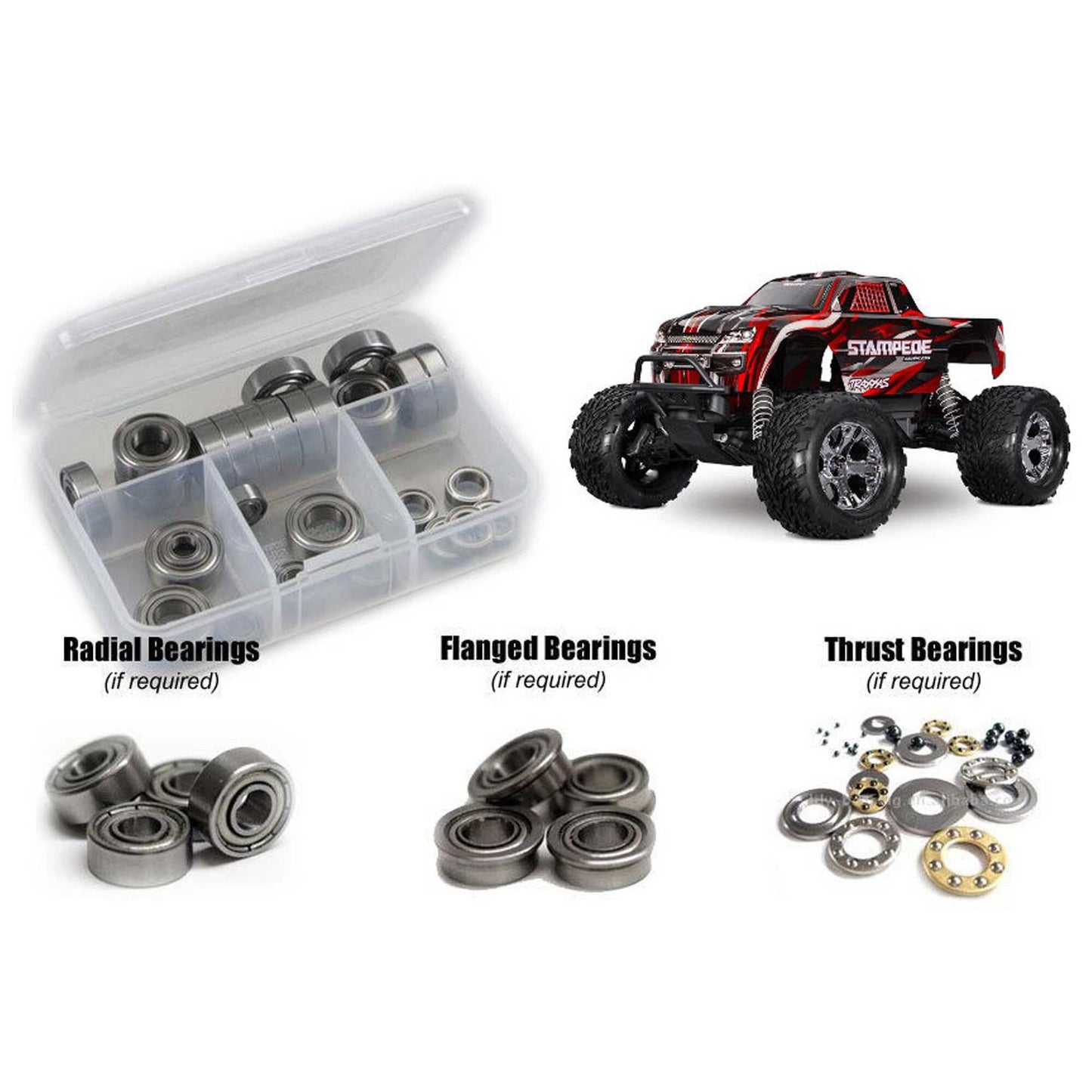 Metal Shielded Bearing Kit for 1/10 Traxxas Stampede BL-2S (RCZTRA133B)