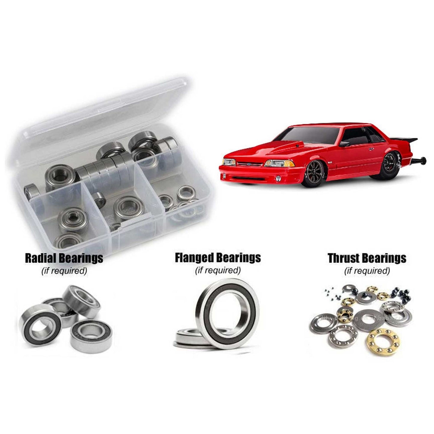 Rubber Shielded Bearing Kit for 1/10 Traxxas Drag Slash (RCZTRA136R)