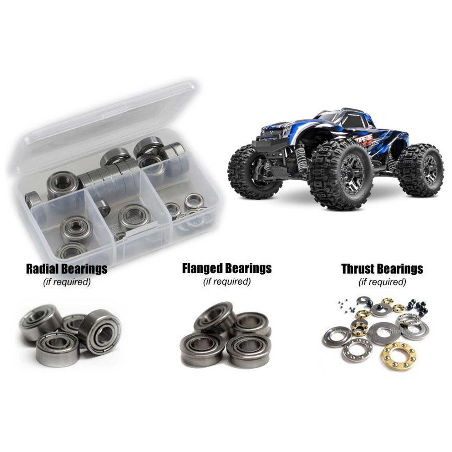 Metal Shielded Bearing Kit for 1/10 Traxxas Stampede 4x4 VXL (RCZTRA137B)