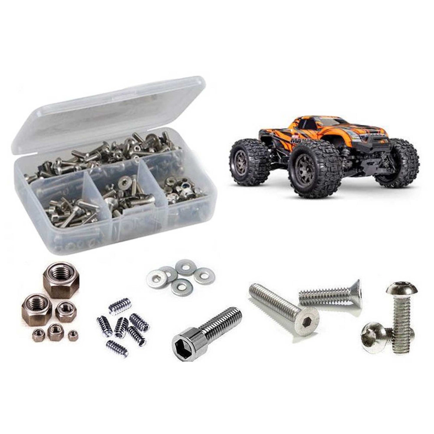 Traxxas Mini Maxx 2s 1/10th Stainless Steel Screw Kit (RCZTRA138)