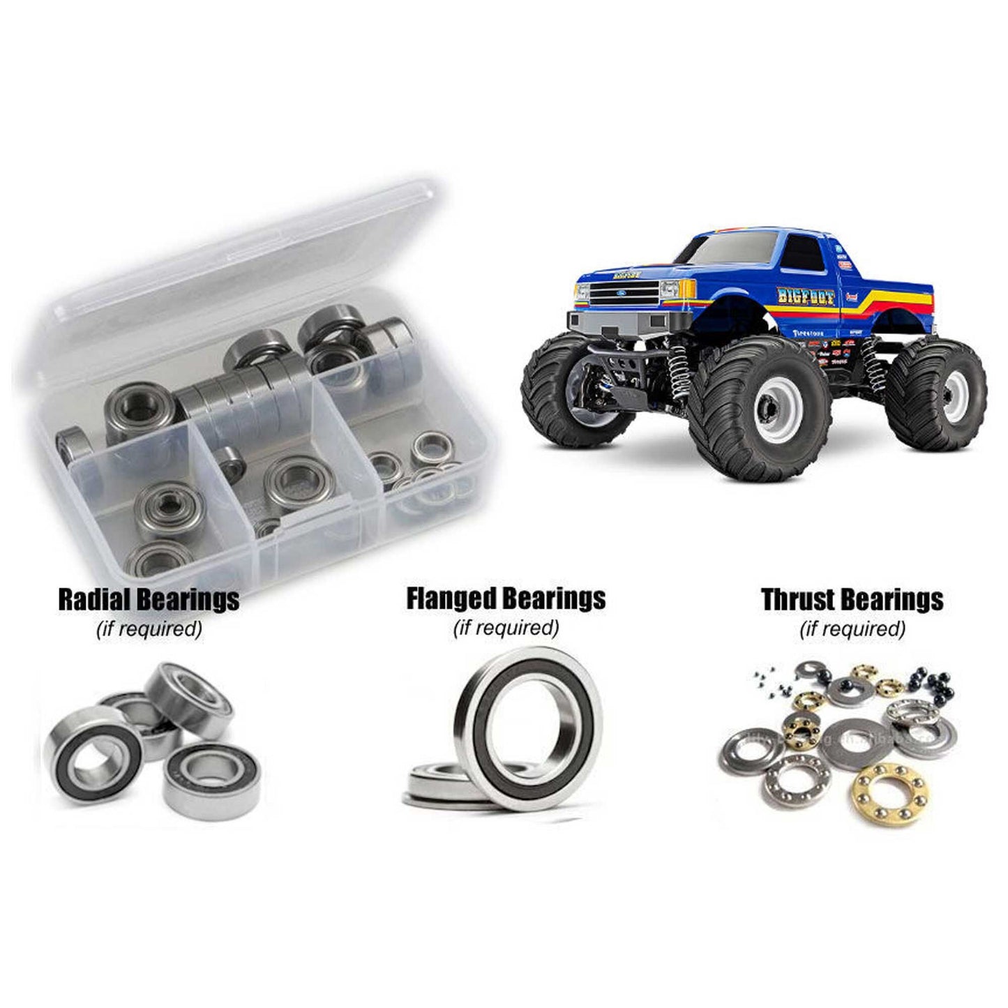 Traxxas Bigfoot 4x4 BL-2s 1/10th Rubber Shielded Bearing Kit (RCZTRA141R)