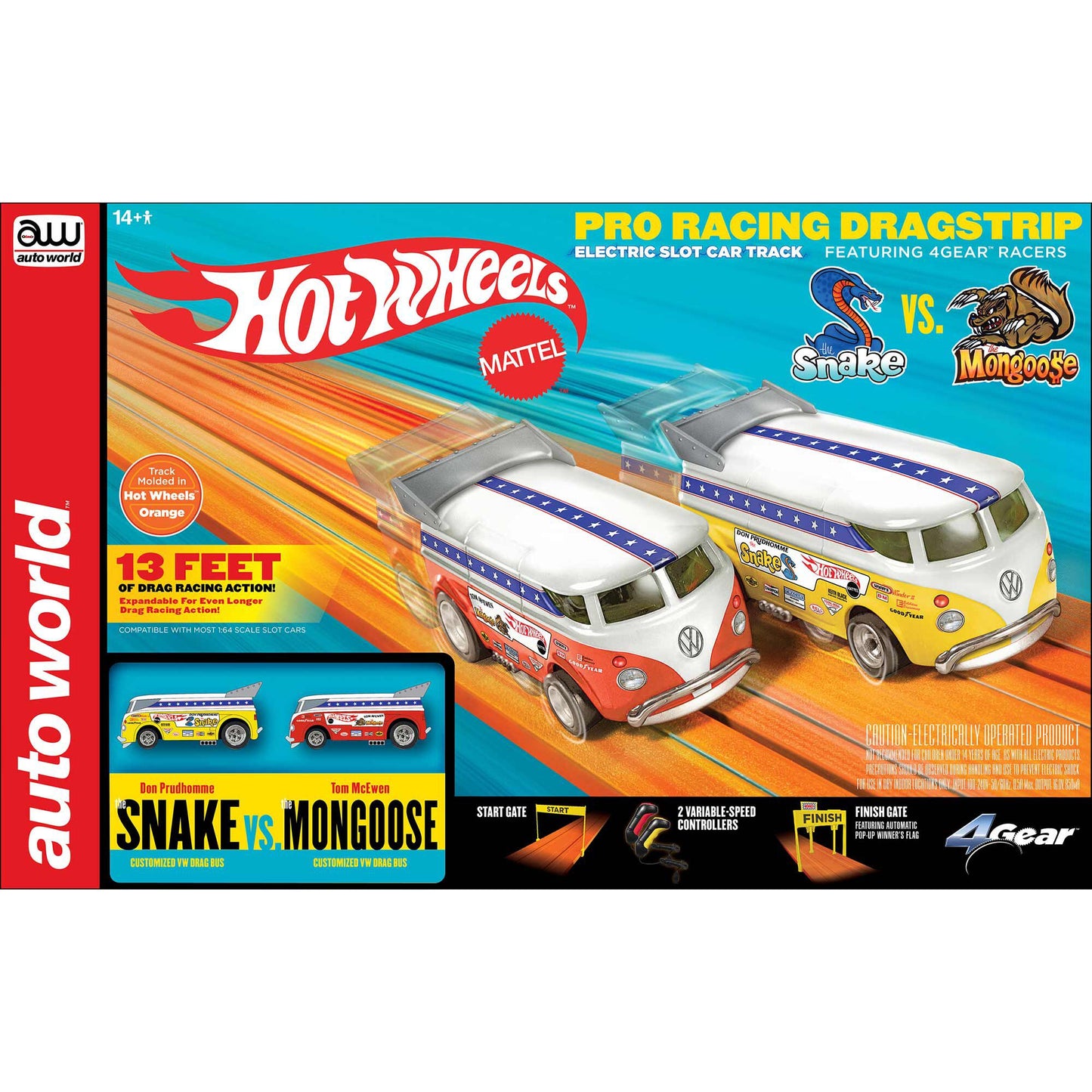13' Hot Wheels Snake vsMongooseManual Slot Set