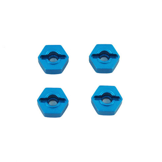 Aluminum Wheel Hex 12mm Blue (4 Pack) (RER02134B)