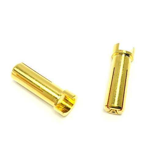 Team Trinity 5mm Gold Bullet Connector Male (2) (REV2206)