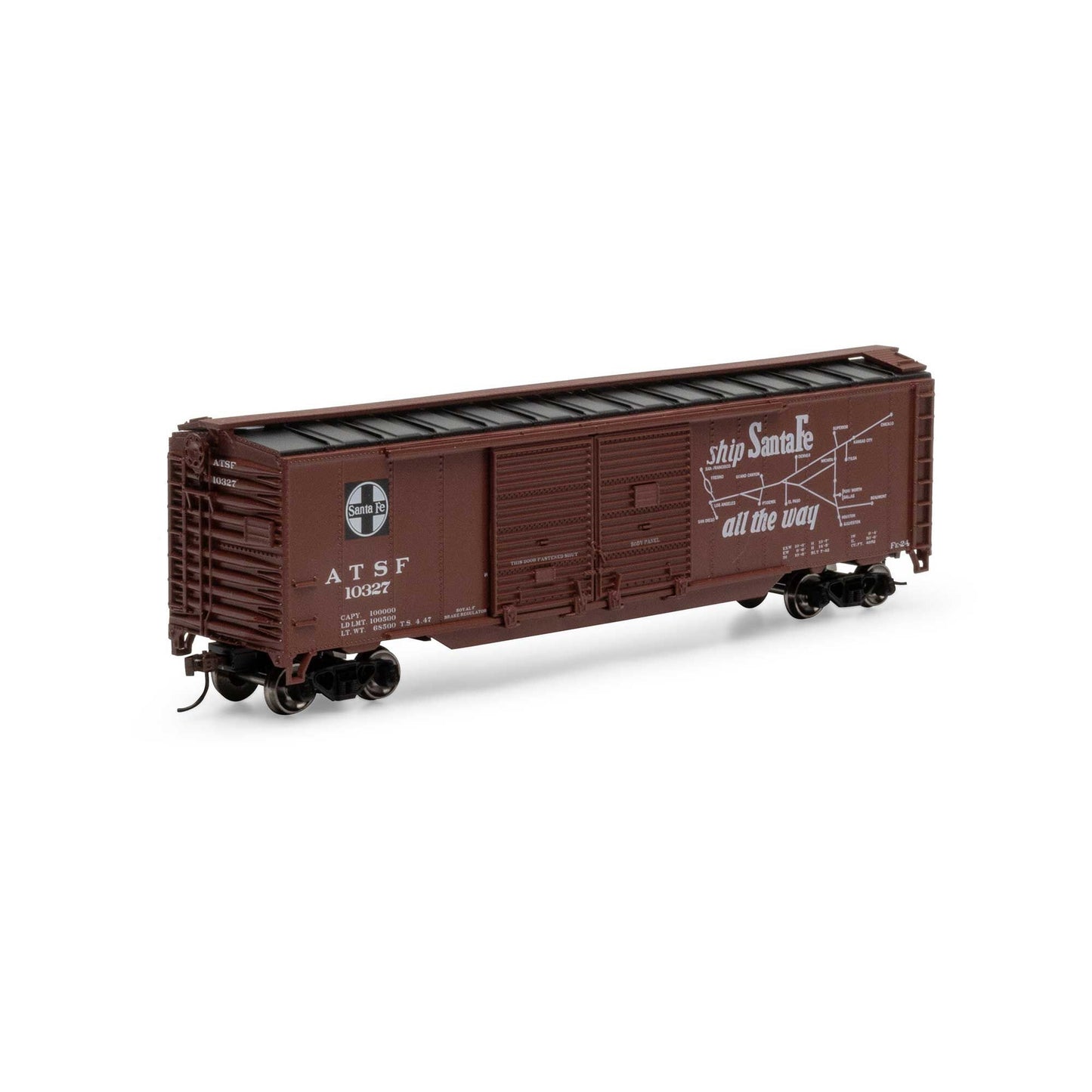 HO PS-1 Double Sliding Door Box Car Santa Fe Super Chief (RND-1033)