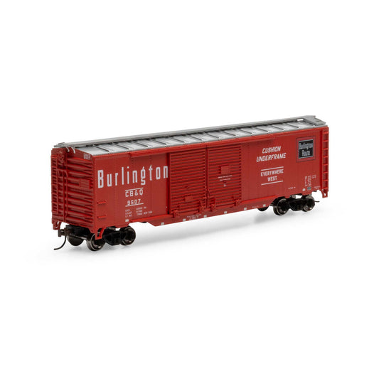 HO PS-1 Double Sliding Door Box Car CBQ Red (RND-1034)
