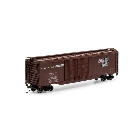 HO PS-1 Double Sliding Door Box Car RI Rocket Freight (RND-1036)