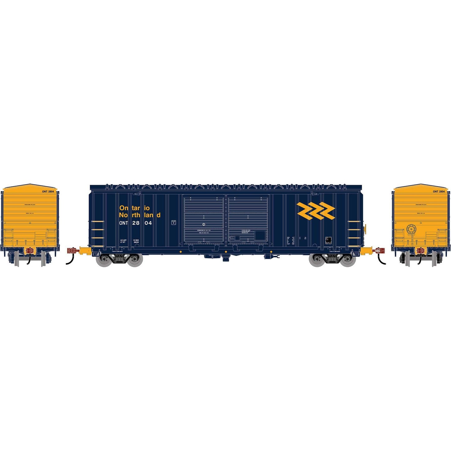 HO 50' FMC 5283 Double Door Box Car ONT #2804 (RND-1366)