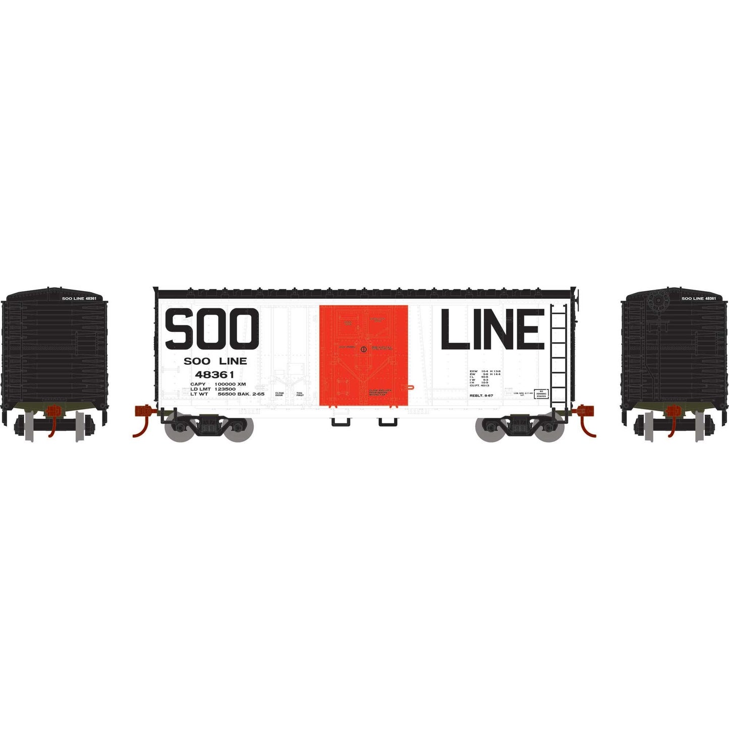 HO 40' Grain Loading Box Car SOO #48361 (RND-1861)