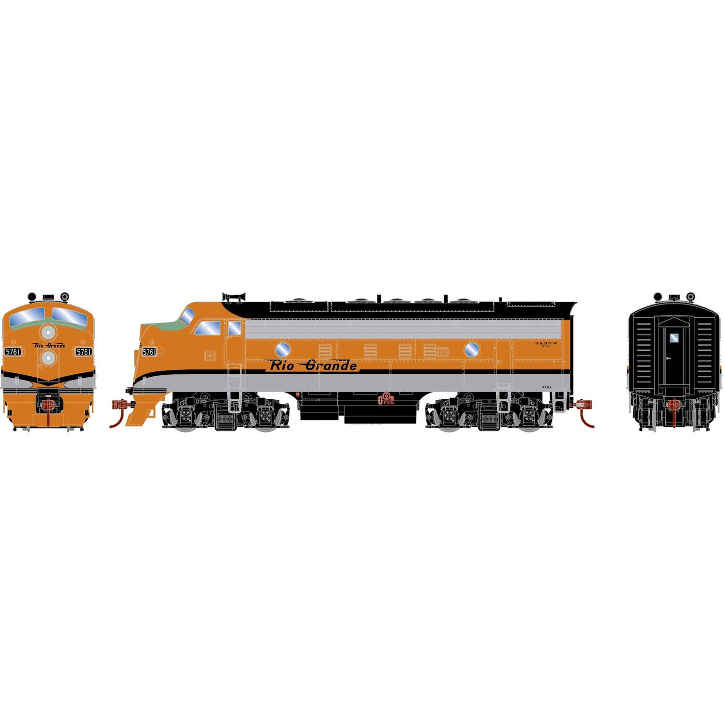 HO RND F7A Locomotive DCC-Ready DRGW #5741 (RND-2236)