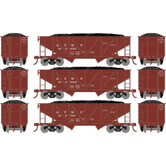 HO 34/ 2-Bay Composite Coal Hopper with Load, ATSF (RND70801)