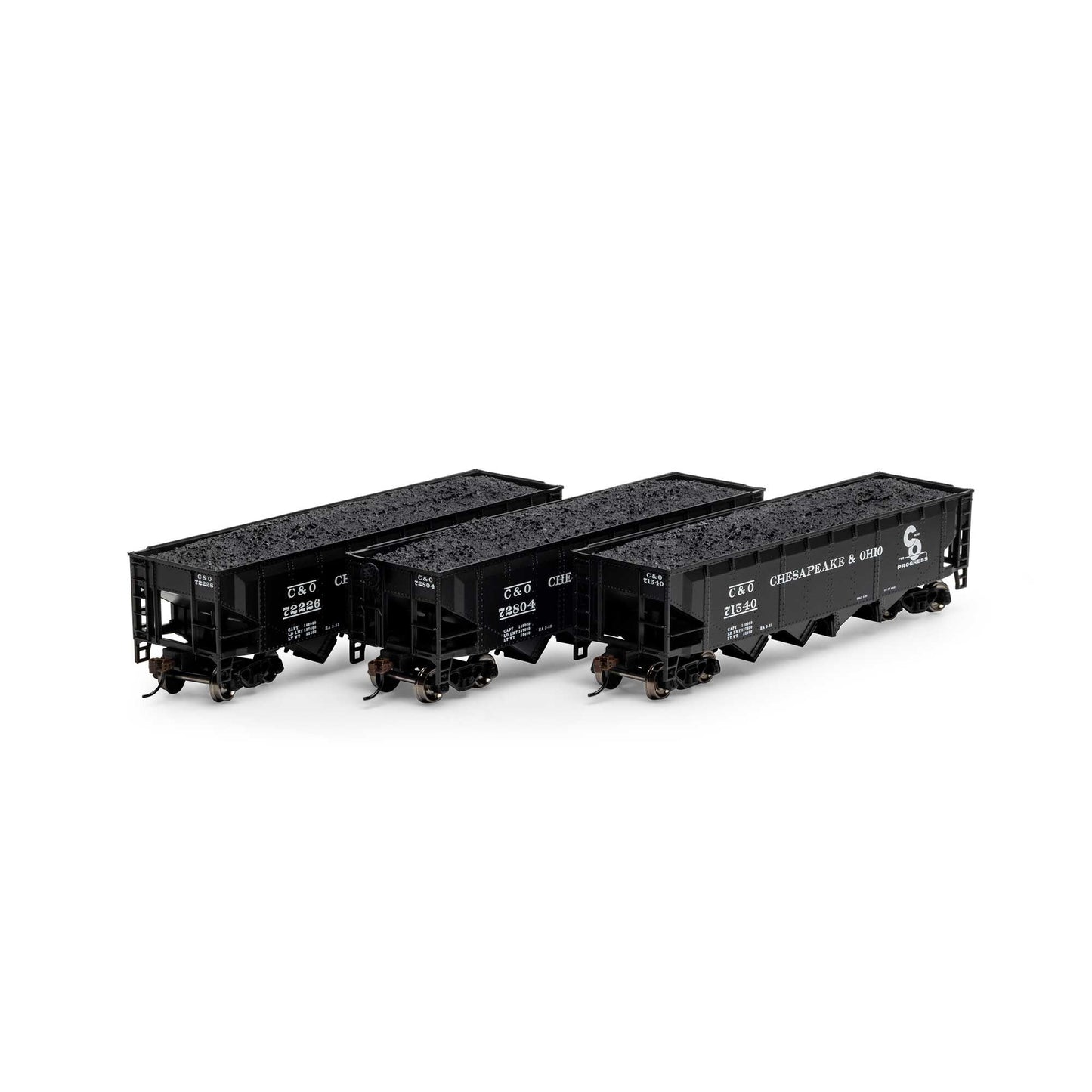 HO 40' 4-Bay Offset Hopper with Load, C&O (RND88186)