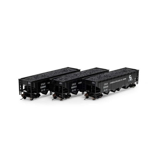 HO 40' 4-Bay Offset Hopper with Load, C&O (RND88186)