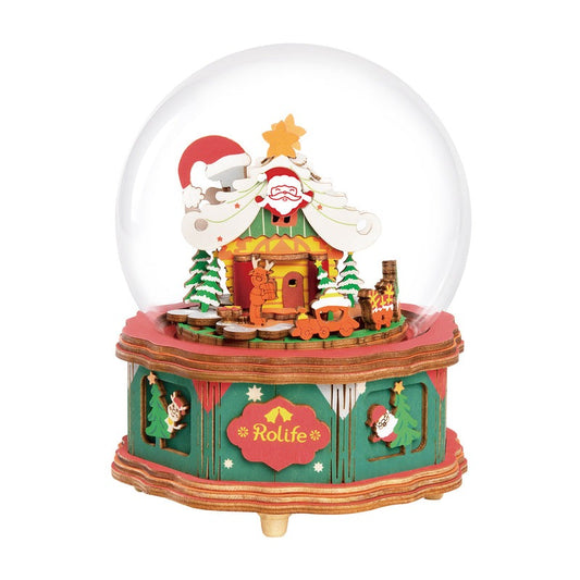 Christmas Town Music Box Working Wooden Model Kit (ROEAM46)