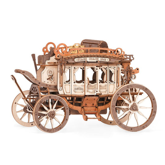 Stagecoach Mechanical Music Box Working Wooden Model Kit (ROEAMKA1)