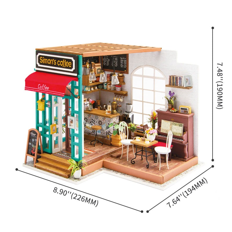 Simon's Coffee Shop Miniature Wooden Model Kit (ROEDG109)
