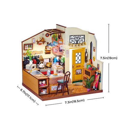 Cozy Kitchen Miniature Wooden Model Kit (ROEDG159)
