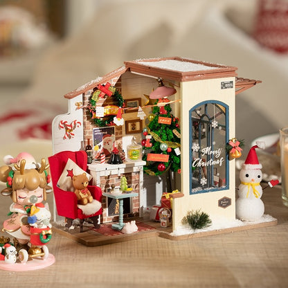 Rolife Christmas Snow House Miniature Wooden Model Kit (ROEDG18)