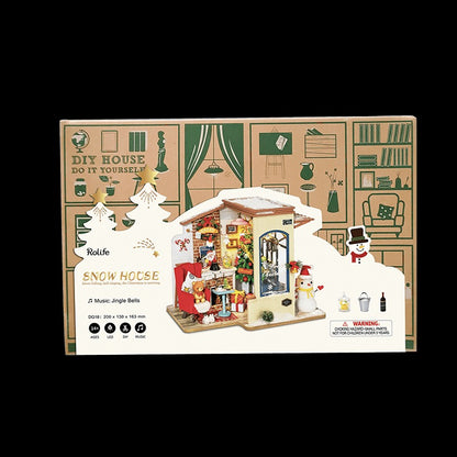 Rolife Christmas Snow House Miniature Wooden Model Kit (ROEDG18)