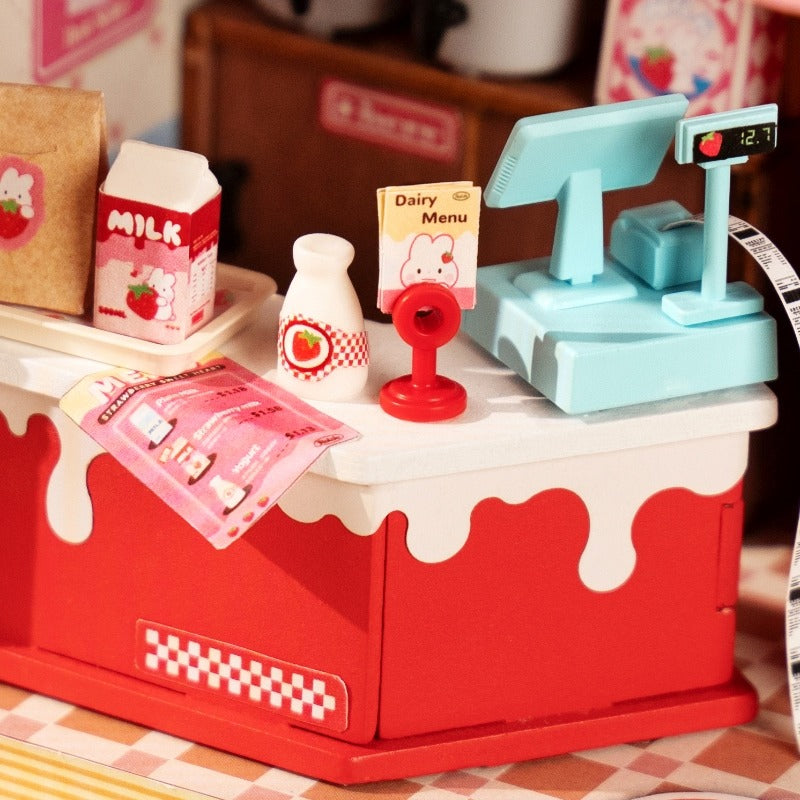 Rolife Strawberry Milk Box Miniature Wooden Model Kit (ROEDS034)