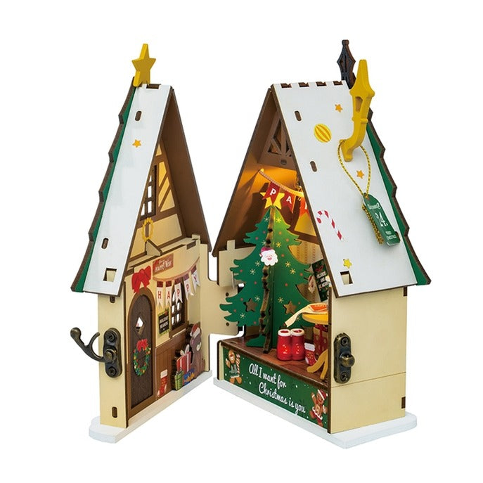 Rolife Twinkling Christmas House Miniature Wooden Model Kit (ROEDS036)