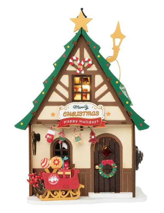 Rolife Twinkling Christmas House Miniature Wooden Model Kit (ROEDS036)