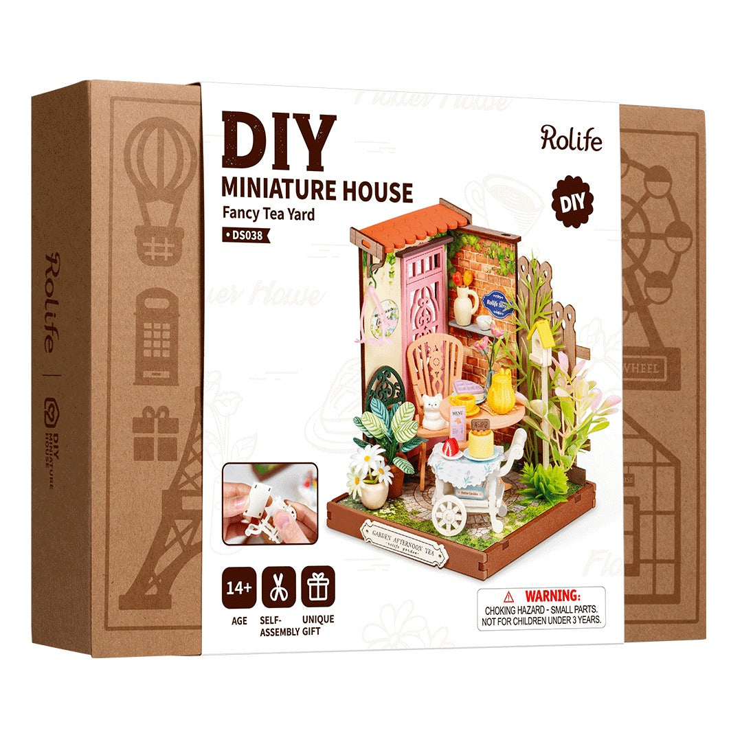 Rolife Fancy Tea Yard Miniature Wooden Model Kit (ROEDS038)