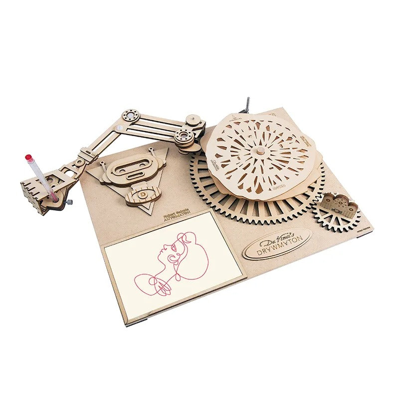 Da Vinci's Drawing Machines The Robot Working Wooden Model Kit (ROESD003)