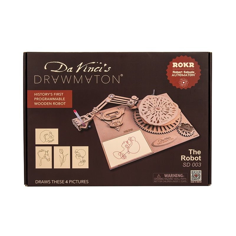 Da Vinci's Drawing Machines The Robot Working Wooden Model Kit (ROESD003)