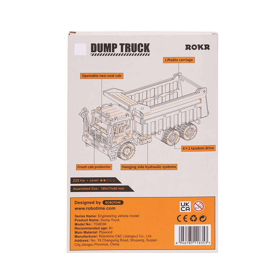 ROKR Dump Truck Wooden Model Kit (ROETG603K)