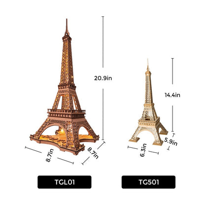Night Of The Eiffel Tower Wooden Model Kit (ROETGL01)