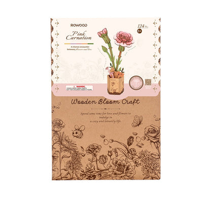 Rowood Pink Carnation Wooden Bloom Craft Kit (ROETW051)