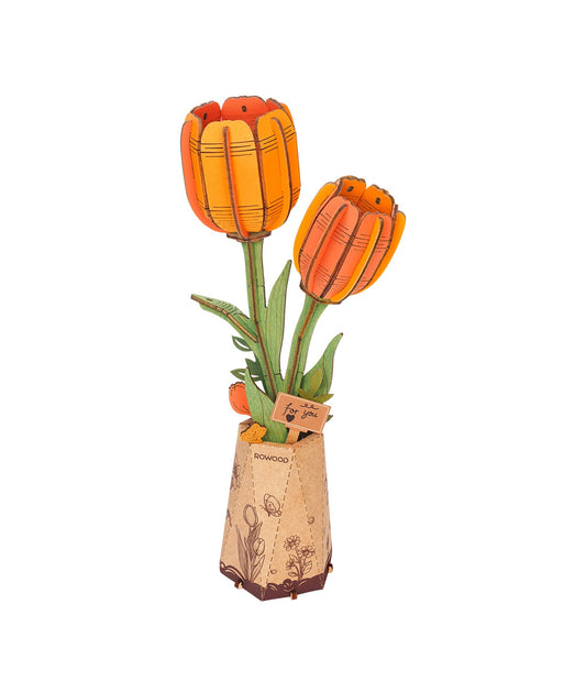 Rowood Orange Tulip Wooden Craft Bloom Kit (ROETW081)