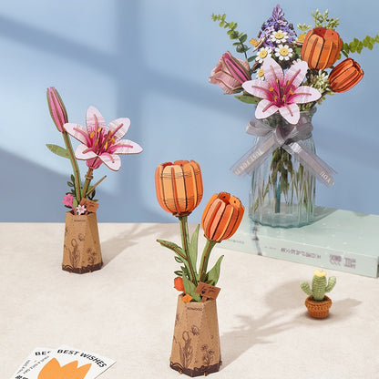 Rowood Orange Tulip Wooden Craft Bloom Kit (ROETW081)