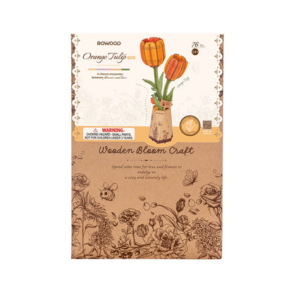 Rowood Orange Tulip Wooden Craft Bloom Kit (ROETW081)