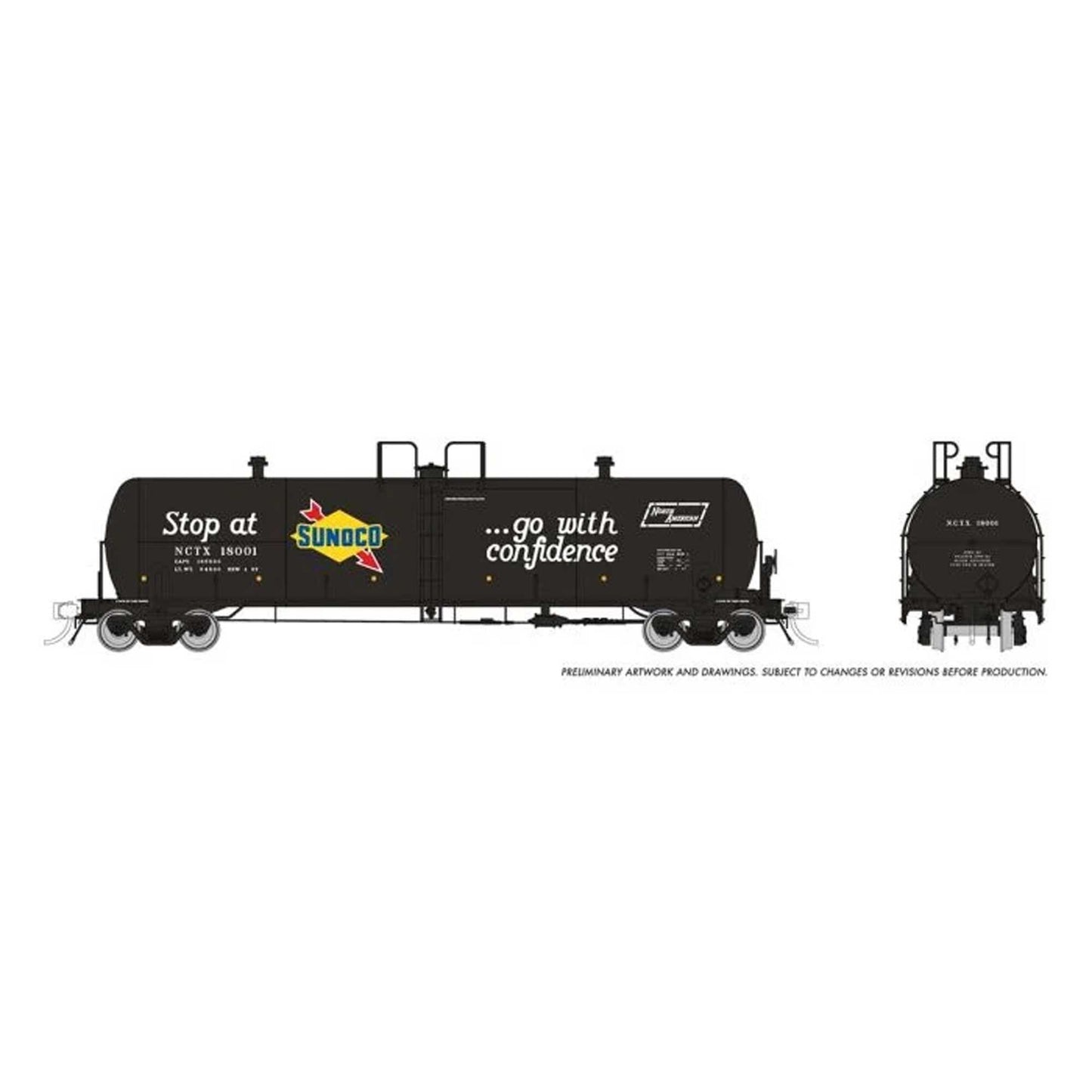 HO Procor 20K Gallon Tank Car Sunoco (NCTX) Single Car (RPI135018A)