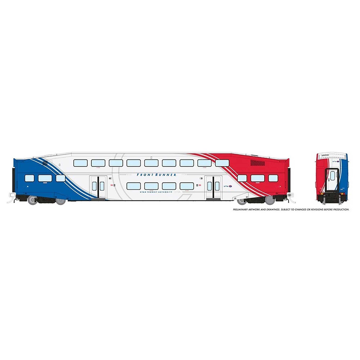 HO BiLevel Commuter Car FrontRunner Coach Unlettered (RPI146035)