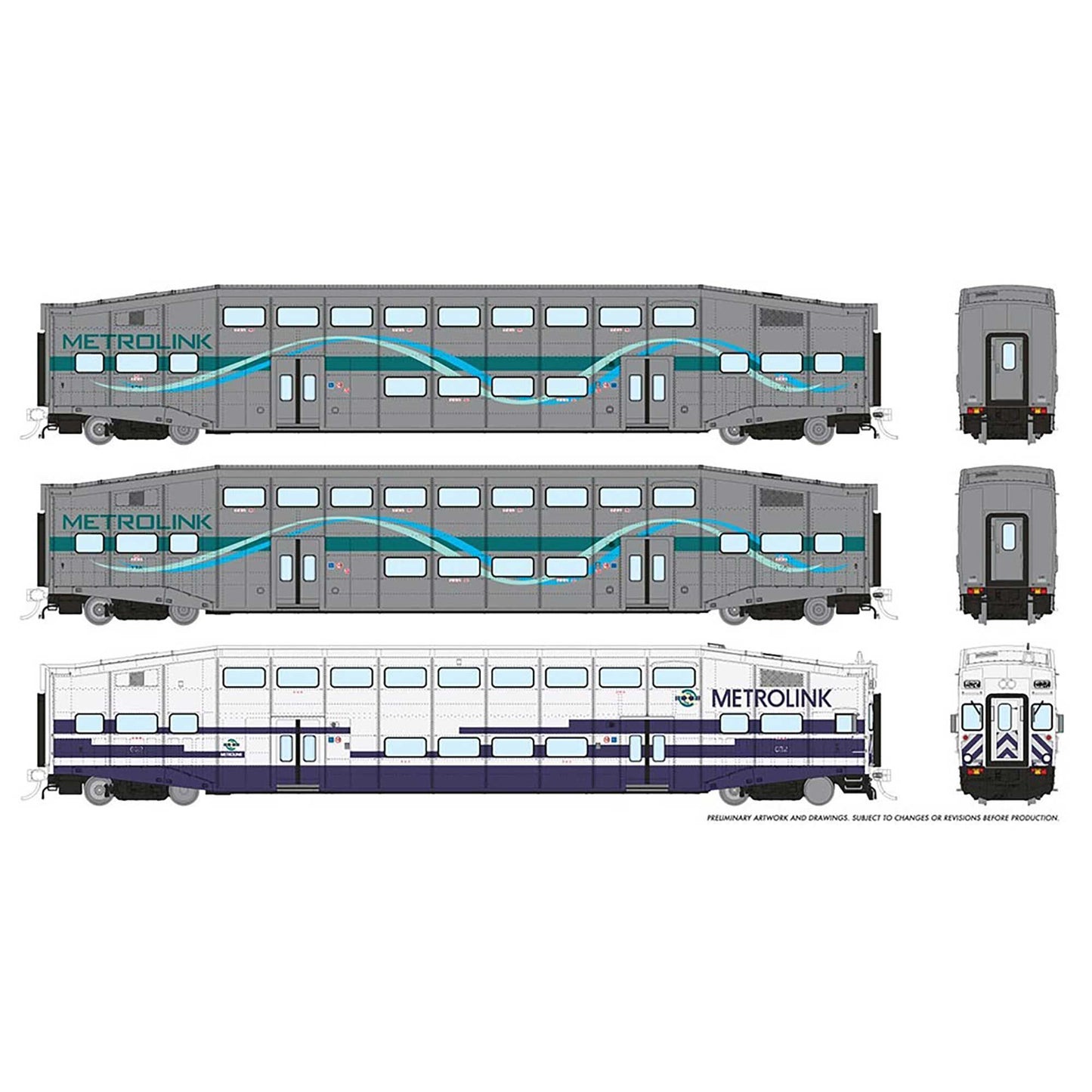 HO BiLevel Commuter Car METLK Ribbon Set #2 (RPI146045)