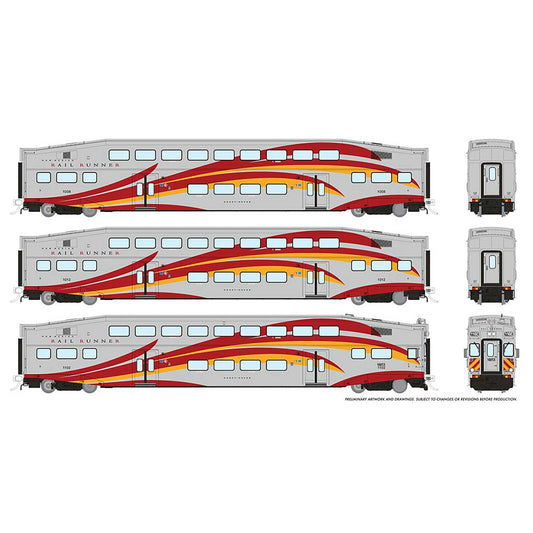 HO BiLevel Commuter Car Rail Runner Set #1 (RPI146048)