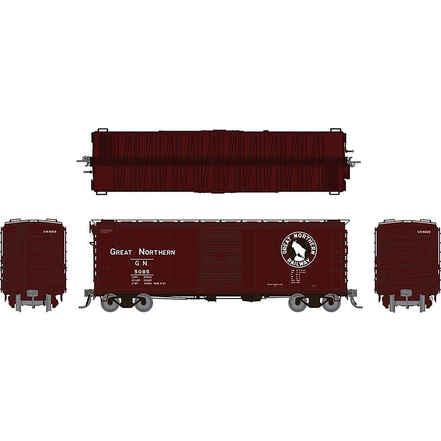 HO GN 40' Boxcar with Late IDNE Mineral Red (RPI155005)