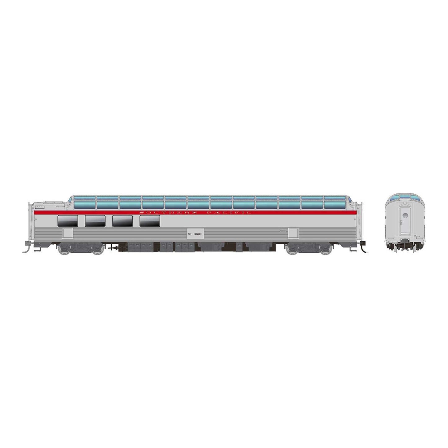 HO Southern Pacific Dome-Lounge Car with Fluted Sides #3603 (RPI175006)