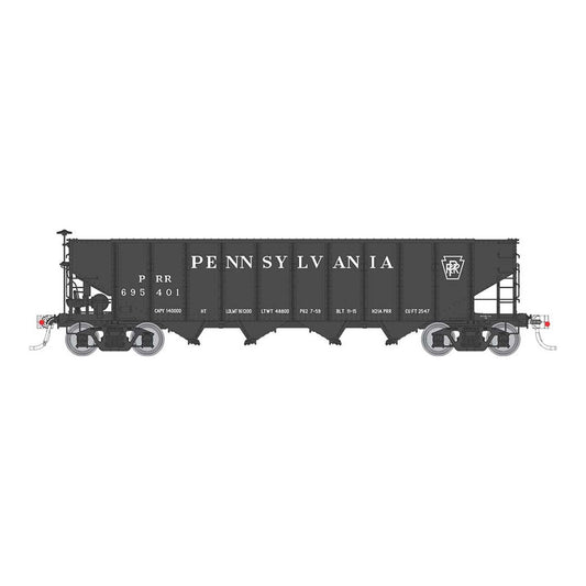 HO H21A 4-Bay Hopper PRR Black Plain Keystone (RPI178009)