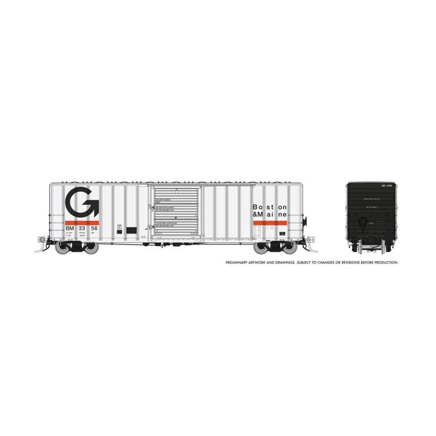 HO PC&F 5241 Cubic Foot Boxcar B&M - Guilford 6-Pack #1 (RPI198003)