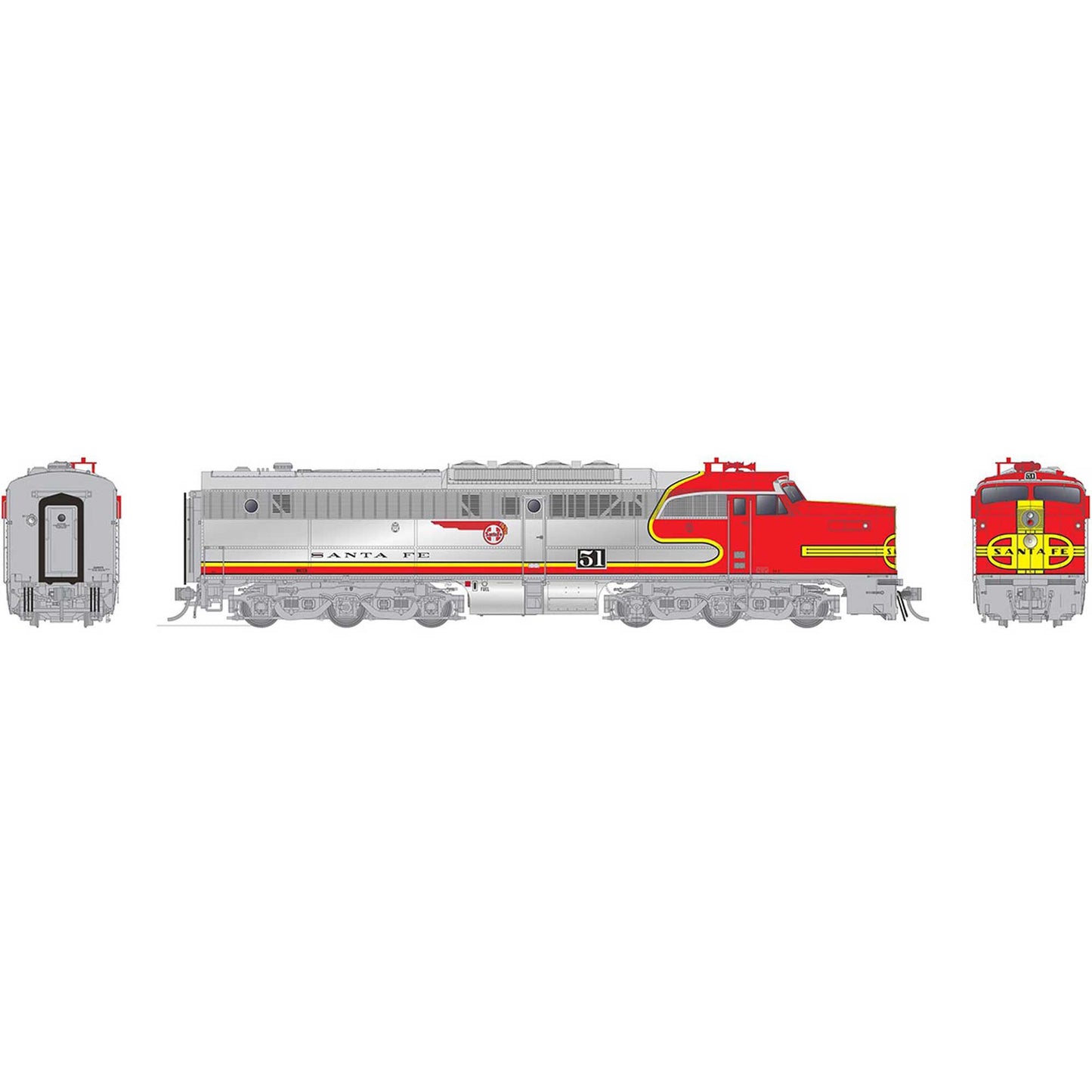 HO PA-1 Locomotive with DCC and Sound ATSF #51L (RPI23545)