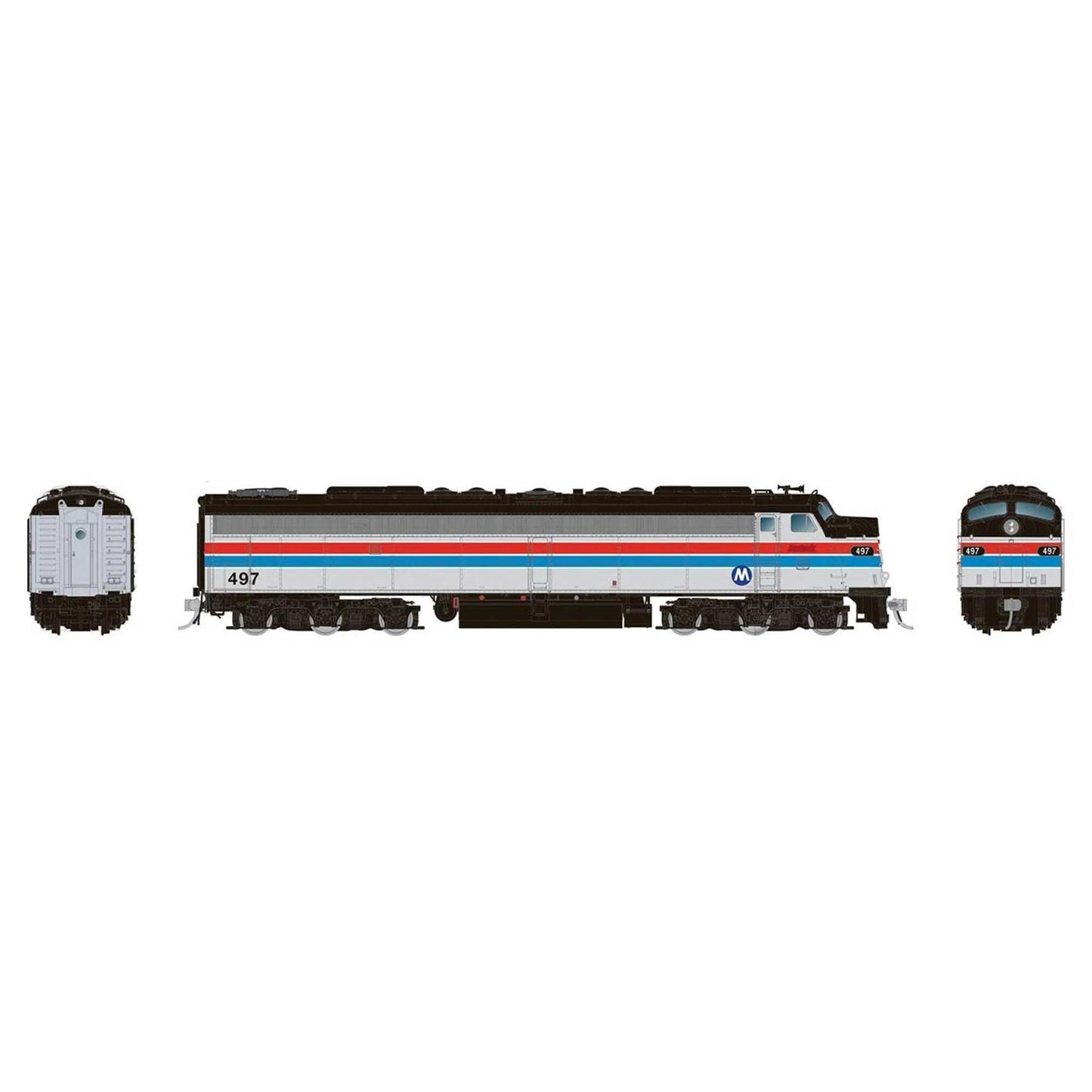 HO EMD E8A Locomotive with HEP, DCC & Sound, MTNTH #497 (RPI28806)