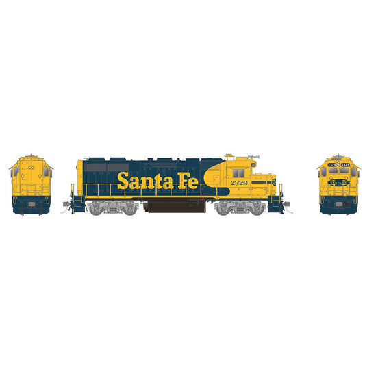 HO EMD GP38 Locomotive with DCC and Sound Santa Fe Yellow #2329 (RPI38503)