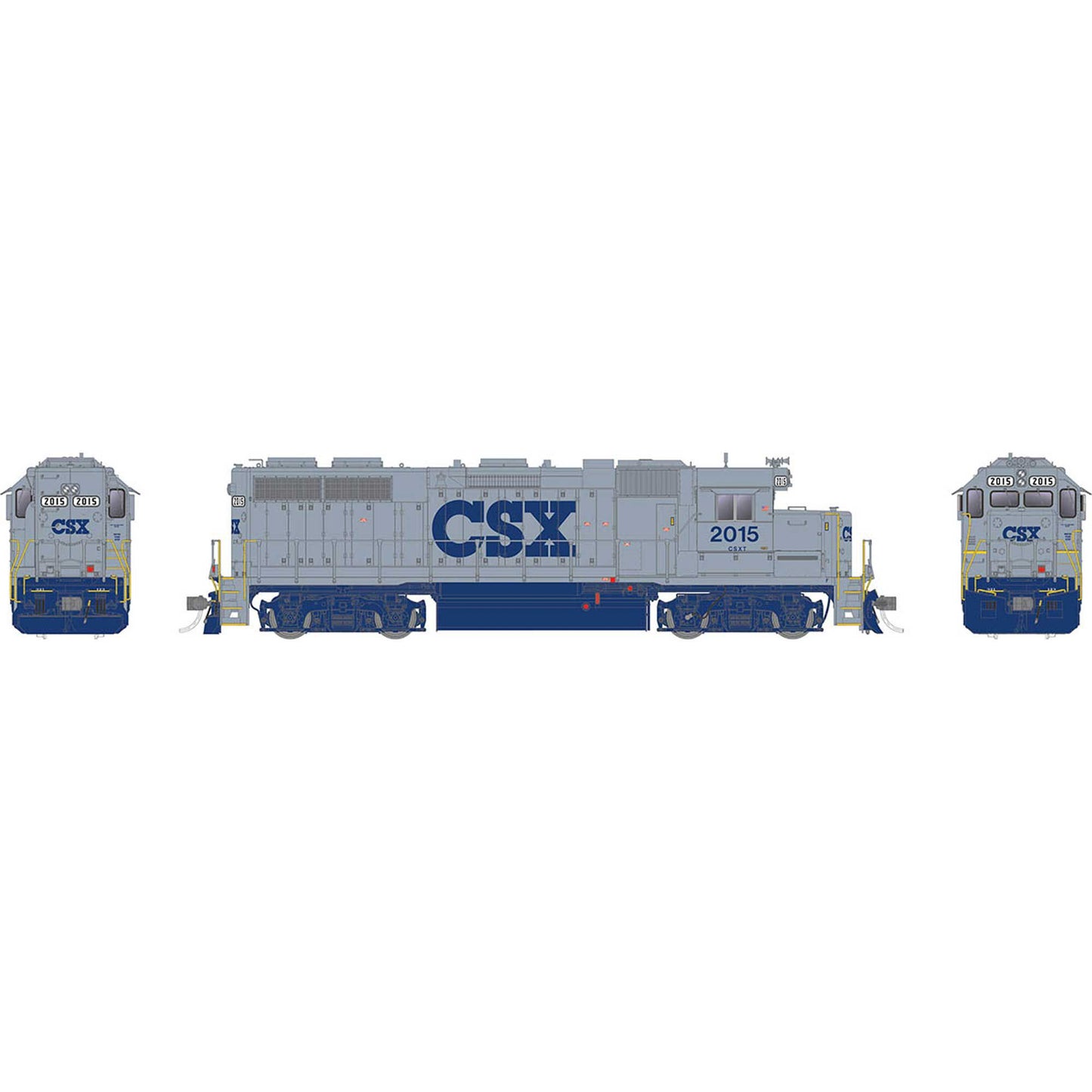 HO EMD GP38 Locomotive with DCC & Sound CSX Grey #2015 (RPI38509)