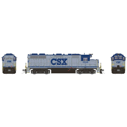 HO EMD GP38 Locomotive DCC & Sound CSX Grey Blue #2046 (RPI38512)